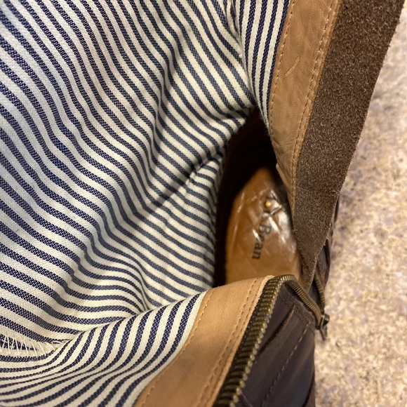 L.L. Bean Tall WIDE Heeled Boots Leather 7W(D) IMPERFECTIONS/FLAWS Brown - Picture 14 of 17